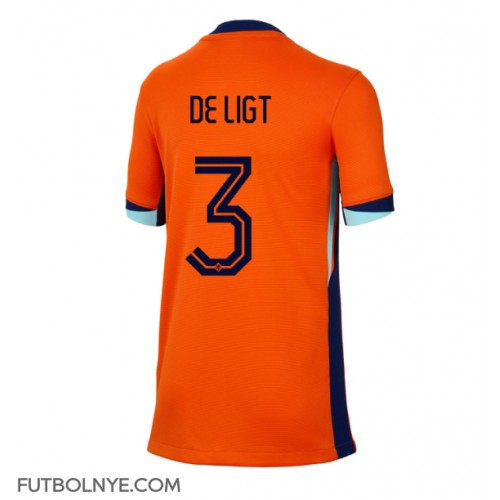 Camiseta Países Bajos Matthijs de Ligt #3 Primera Equipación para mujer Eurocopa 2024 manga corta